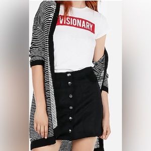 Express Faux Suede Mini Skirt with Snap Buttons Worn 1X, small change made